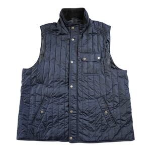 HAGGAR Heritage Collection Men's Vest Full Zipper & Button Poly Fill NAVY 2XL